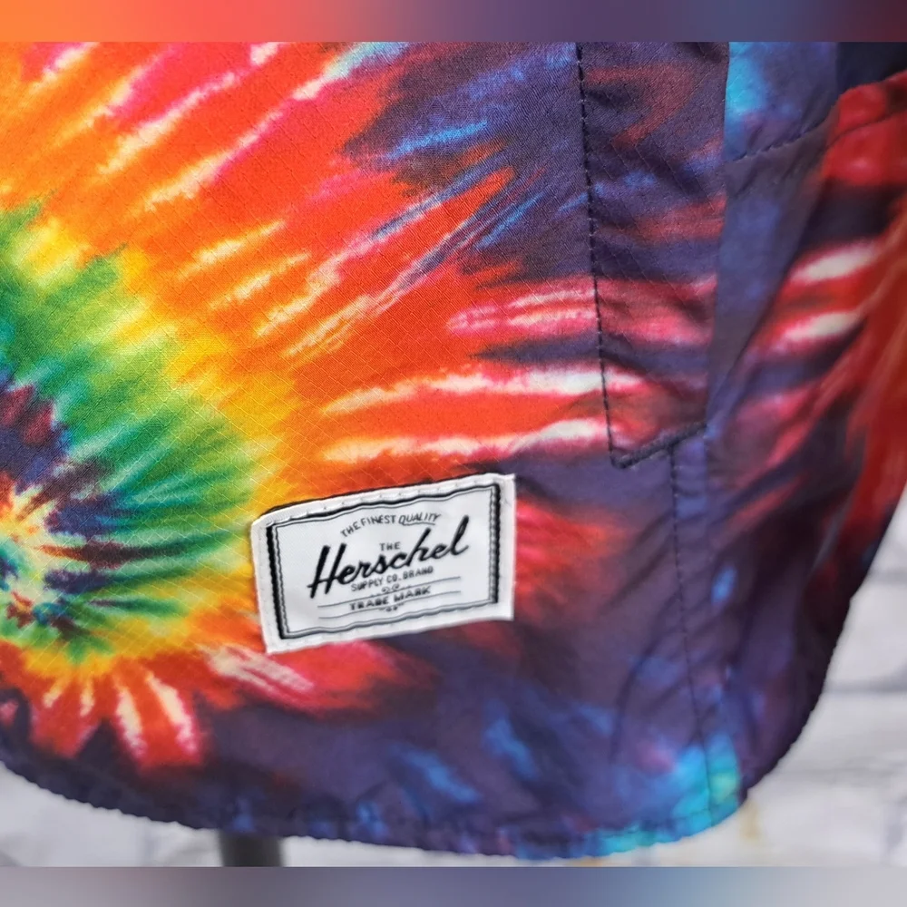 Herschel Supply Co. Mens Windbreaker Jacket Full Zip Tie Dye Hoodie Hood Small - Picture 12 of 13